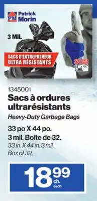 Patrick Morin Heavy-Duty Garbage Bags offer