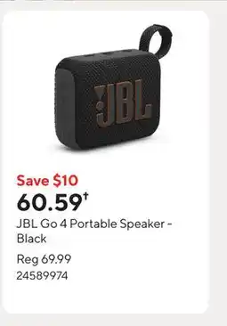 Staples JBL Go 4 Portable Speaker - Black offer