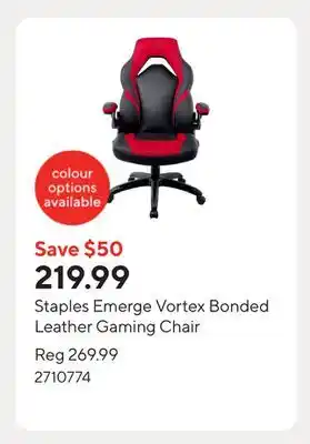 Staples Staples Emerge Vortex Bonded Leather Gaming Chair offer