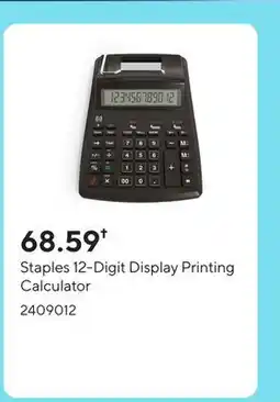 Staples Staples 12-Digit Display Printing Calculator offer