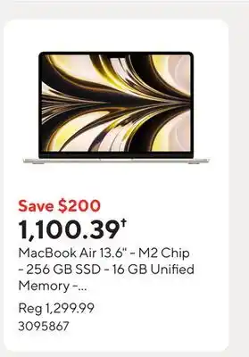 Staples MacBook Air 13.6 - M2 Chip - 256 GB SSD - 16 GB Unified Memory - Starlight - English offer