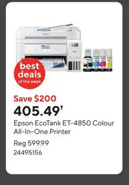 Staples Epson EcoTank ET-4850 Colour All-In-One Printer offer