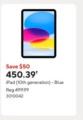 Staples iPad (10th generation) - Blue offer