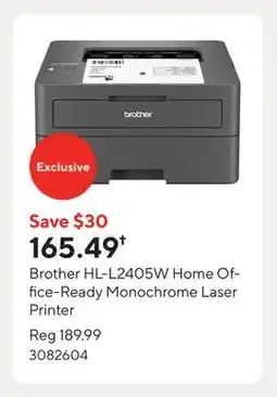 Staples Brother HL-L2405W Home Office-Ready Monochrome Laser Printer offer