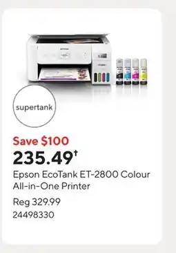 Staples Epson EcoTank ET-2800 Colour All-in-One Printer offer