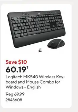 Staples Logitech MK540 Wireless Keyboard and Mouse Combo for Windows - English offer