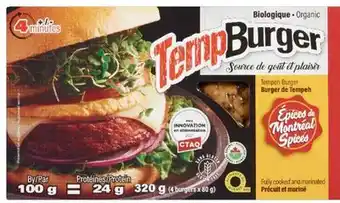 Avril burger de tempeh bio offer