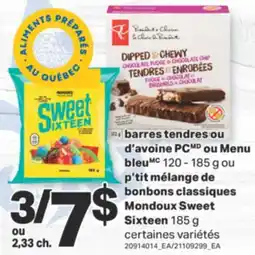 L'Intermarché BARRES TENDRES OU D'AVOINE, 120 - 185 G OU P'TIT MÉLANGE DE BONBONS CLASSIQUES MONDOUX, 185 G offer