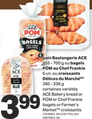 L'Intermarché PAIN BOULANGERIE, 455-700 G OU BAGELS, 6 UN. OU CROISSANTS, 260-336 offer