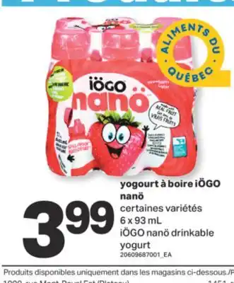 L'Intermarché YOGOURT À BOIRE NANÖ, 6 X 93 ML offer