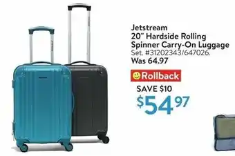 Walmart Jetstream 20" Hardside Rolling Spinner Carry-On Luggage offer