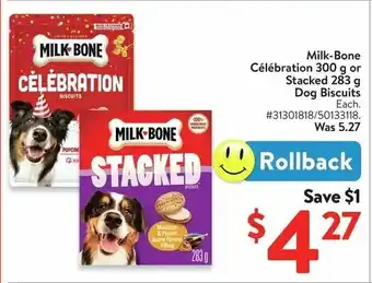 Walmart Milk-Bone Célébration or Stacked Dog Biscuits offer