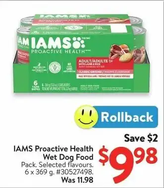 Walmart IAMS Proactive Health Wet Dog Food offer