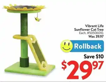 Walmart Vibrant Life Sunflower Cat Tree offer