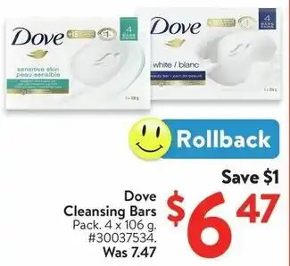 Walmart Dove Cleansing Bars offer