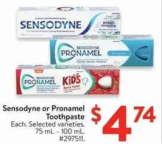 Walmart Sensodyne or Pronamel Toothpaste offer