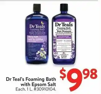 Walmart Dr Teal's Foaming Bath with Epsom Salt offer