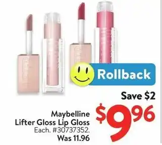 Walmart Maybelline Lifter Gloss Lip Gloss offer