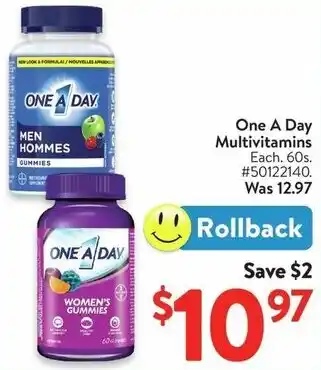 Walmart One A Day Multivitamins offer