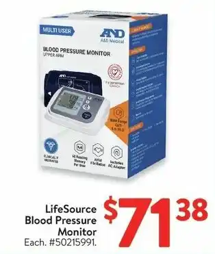 Walmart LifeSource Blood Pressure Monitor offer