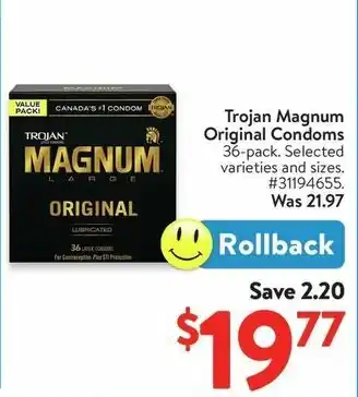 Walmart Trojan Magnum Original Condoms offer