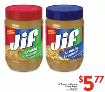 Walmart Jif Creamy or Crunchy Peanut Butter offer