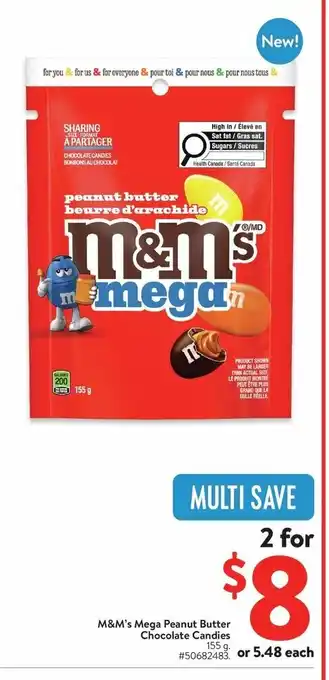 Walmart M&M's Mega Peanut Butter Chocolate Candies offer