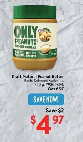 Walmart Kraft Natural Peanut Butter offer