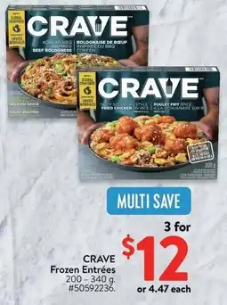 Walmart CRAVE Frozen Entrées offer