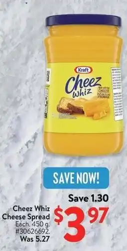 Walmart Cheez Whiz Cheese Spread offer