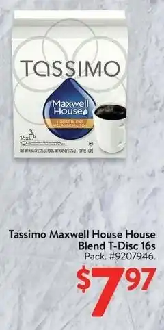 Walmart Tassimo Maxwell House House Blend T-Disc offer