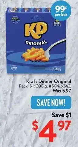 Walmart Kraft Dinner Original offer