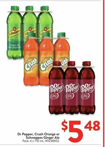 Walmart Dr Pepper, Crush Orange or Schweppes Ginger Ale offer