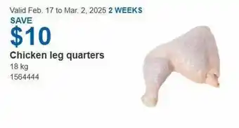 Costco Chicken leg quarters offer