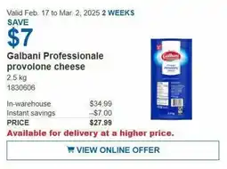 Costco Galbani Professionale provolone cheese offer