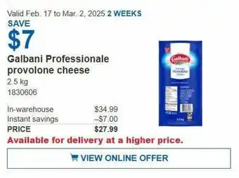 Costco Galbani Professionale provolone cheese offer