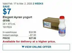 Costco Elegant Ayran yogurt drink offer