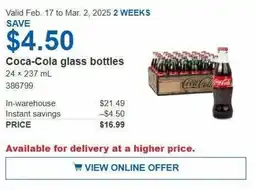 Costco Coca-Cola glass bottles offer