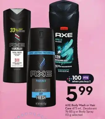 Sobeys AXE Body Wash or Hair Care offer