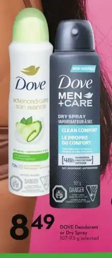 Sobeys Dove deodorant or dry spray offer