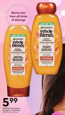 Sobeys Garnier whole blends shampoo or conditioner offer