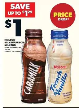 Loblaws Neilson milkshakes or milk2go offer