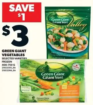 Loblaws Green giant vegetables offer