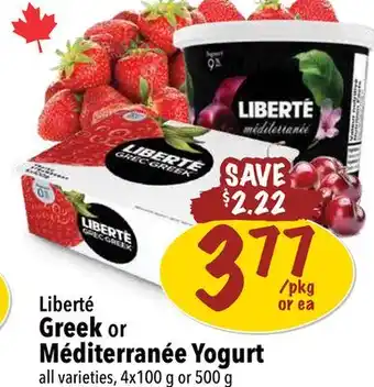 Farm Boy Liberté Greek or Méditerranée Yogurt offer