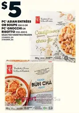 Loblaws PC asian entrées or soups or PC gnocchi or risotto offer