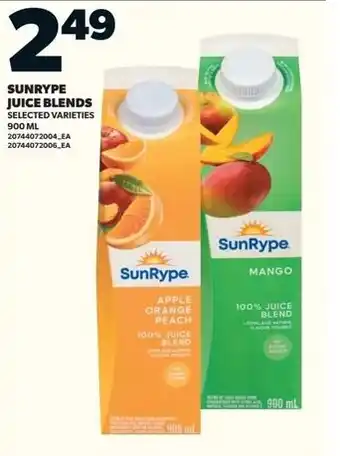 Loblaws Sunrype juice blends offer