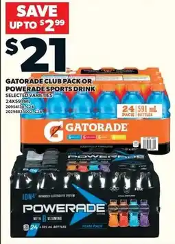 Loblaws Gatorade club pack or powerade sports drink offer