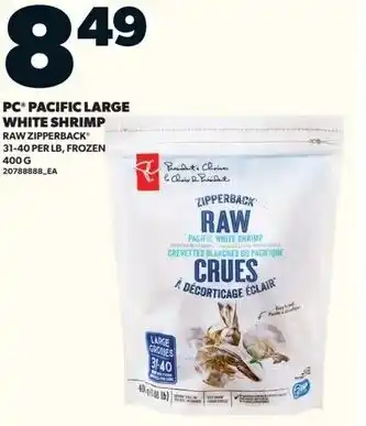 Loblaws Pc pacific large white shrimp offer