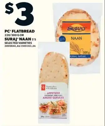 Loblaws PC flatbread or suraj naan offer