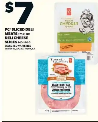 Loblaws PC sliced deli meats or deli cheese slices offer